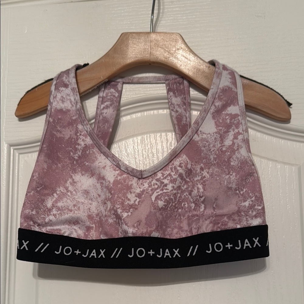 Jo + Jax blush and white bra top